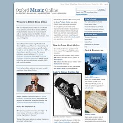 Oxford Music Online