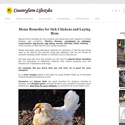 Organic Home Remedies For Sick Chickens & Laying Hens
