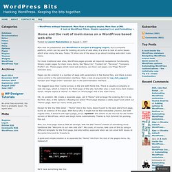 Home and the rest of main menu on a WordPress based web site « W