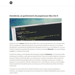 Homebrew, un gestionnaire de paquet pour Mac OS/X