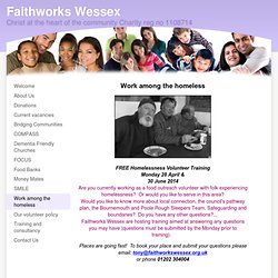Work among the homeless - Faithworks Wessex