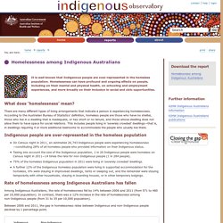 Homelessness among Indigenous Australians