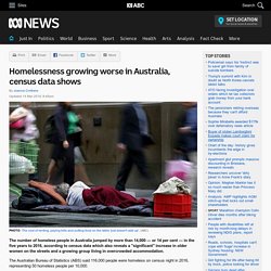 Homelessness growing worse in Australia, census data shows