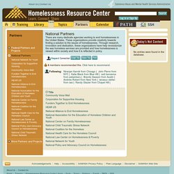 Homelessness Resource Center - National Partners