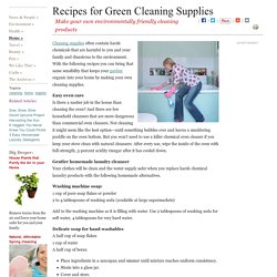 Homemade Green Cleaning Supplies: Organic Gardening
