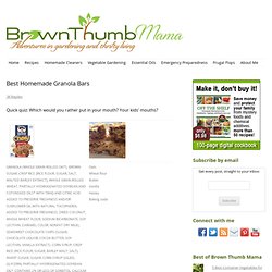 Brown Thumb Mama: Best Homemade Granola Bars