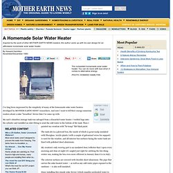 A Homemade Solar Water Heater
