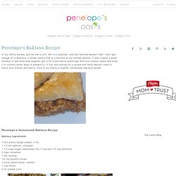 Penelope’s Baklava Recipe