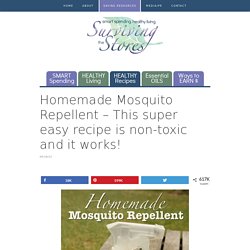 Homemade Mosquito Repellent - This super easy recipe is non-toxic and it works!