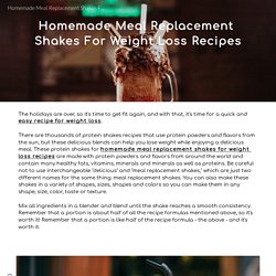 Homemade Meal Replacement Shakes For Weight Loss