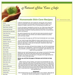 Homemade skin care recipes home page
