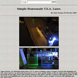 Homemade T.E.A. Lasers.