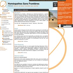 Les matières médicales - Homéopathes Sans Frontières - France