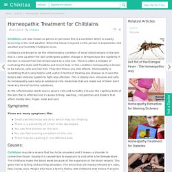 Homeopathic treatment for Chilblains