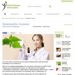 Homéopathie : la preuve