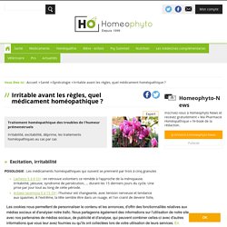 Homéopathie des signes psychiques du syndrome premenstruel - Homeophyto