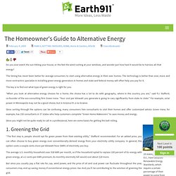 The Homeowner's Guide to Alternative Energy