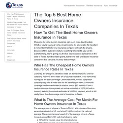 Who are the Best Texas Homeowners Insurance Companies?