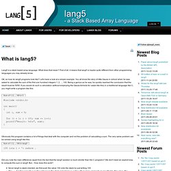 lang5 - a Stack Based Array Language