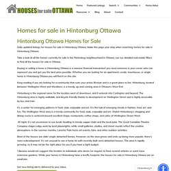 Houses for sale in Hintonburg Ottawa