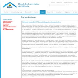 HomeSchool Association of CaliforniaImmunizations