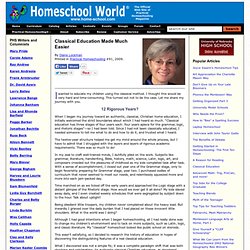 Homeschool World - Articles - Classical Education - Practical Homeschooling Magazine