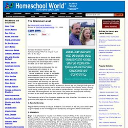 Homeschool World: Practical Homeschooling Articles: The Grammar