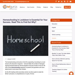 HOMESCHOOLING IN LOCKDOWN Is Essential for Your Success