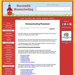 Homeschooling Preschool