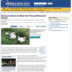 Raising Chickens For Meat: DIY Pastured Poultry