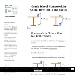 Homework In China – How Tall Is The Table?