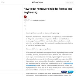 How to get homework help for finance and engineering