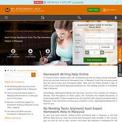 Homework Help Malaysia- myassignmenthelp.com