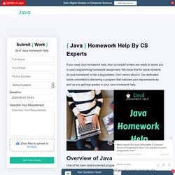 Help With Java Homework By Programming Experts