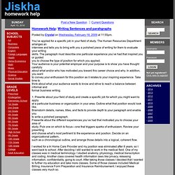 Homework Help - Writing Sentences and parahgraphs