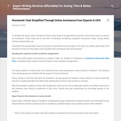 Homework Task Simplified Through Online Assistance From Experts In USA