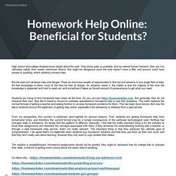 Homework Help Online: Beneficial for Students?