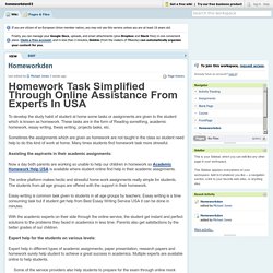 Homework Task Simplified Through Online Assistance From Experts In USA
