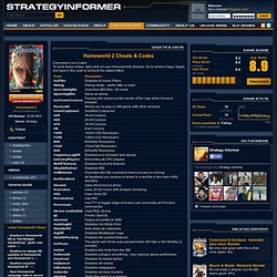 Homeworld 2 PC Cheats - Get Cheats for Homeworld 2