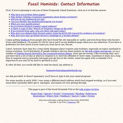 Fossil Hominids: Contact Information