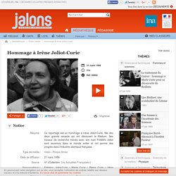 Hommage à Irène Joliot-Curie