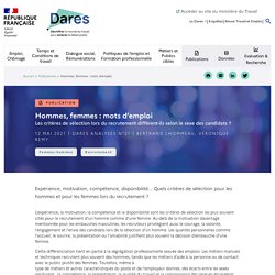Hommes, femmes : mots d’emploi
