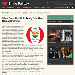 What Does The Bible Really Say About Homosexuality? : Opinion : Smile Politely