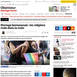 Mariage homosexuel : les religions main dans la main