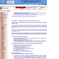 HONcode : Collaboration Haute Autorité de Santé - HON