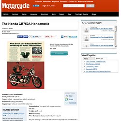 The Honda CB750A Hondamatic - Classic Japanese Motorcycles - Motorcycle Classics