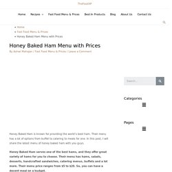 Honey Baked Ham Menu Prices 2020
