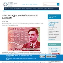Alan Turing honoured on new £50 banknote