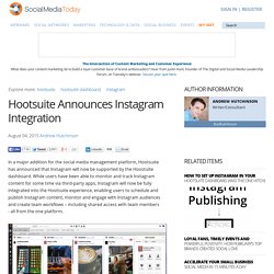 Hootsuite Announces Instagram Integration