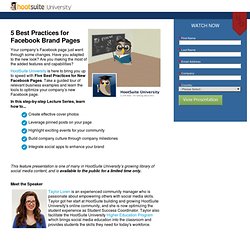 University Lecture Series - New Facebook Brand Pages Best Practices